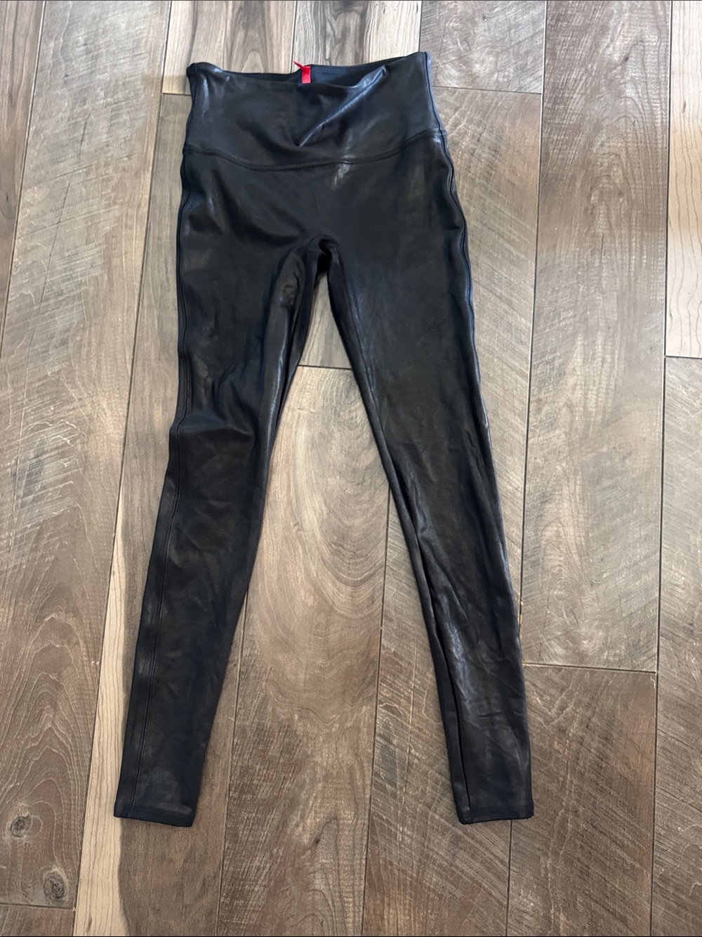SPANX Black Faux Leather High-Rise Jeggings